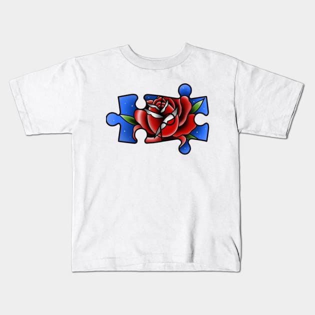 Traditional puzzle rose Kids T-Shirt by Smurnov